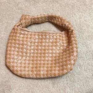 Melie Bianco Elegant Tan Woven Women's Bag